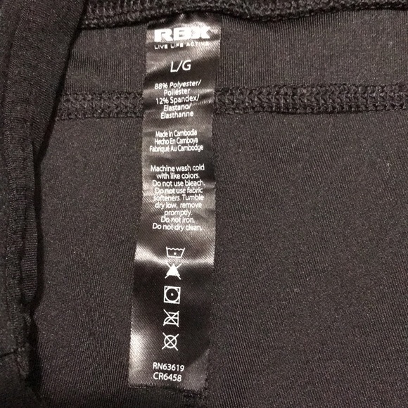 RBX Black Multi Ankle Leggings Size Large - Picture 5 of 7